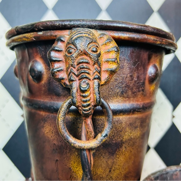 Primitive-Modern Sculptural Floor Vessels Totemic Metal Forms on Forged Stands - Picture 15 of 17